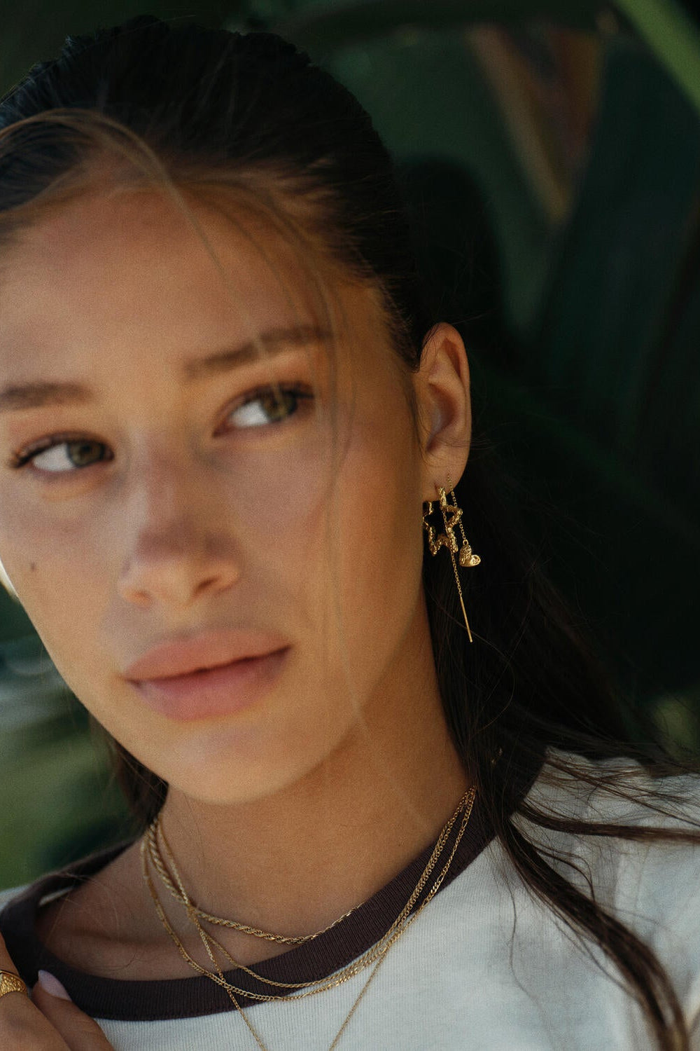 Star Sparkly hoops – forgyldt
